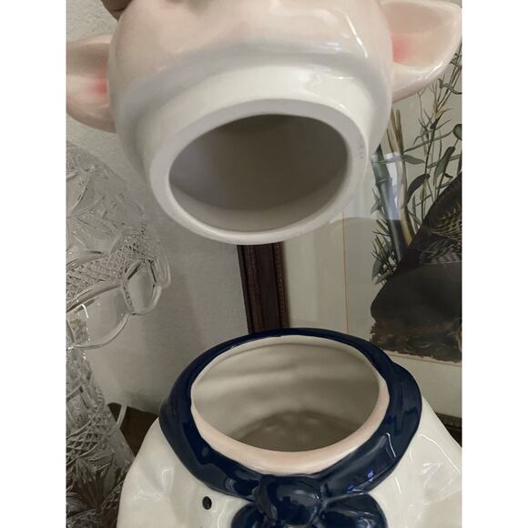 Vintage Sur La Table French Pasty Pig Cookie Jar Earthenware Ceramic Cookie Jar - Picture 3 of 7